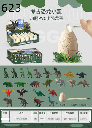 Dino-Ei Ausgrabungsset mit 24 Dinosaurier-Eiern, 24 Mini-Dinos und Ausgrabungswerkzeugen in Displaybox