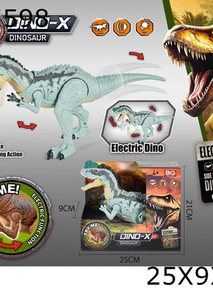 Dino-X Electric Dino Sound Strike Spielzeug-Dinosaurier mit Sound und Side-Slashing Action in Verpackung