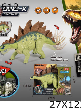 Verpackter Dino-X Electric Dino in Grün mit Rückenplatten, Sound Strike und Side-Slashing Action