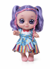 Lila Haare Puppe mit Kinderwagen