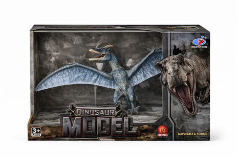 Dinosaurier-Modellset – 4 bewegliche Dino-Figuren (Pteranodon, Brachiosaurus, T-Rex, Styracosaurus)