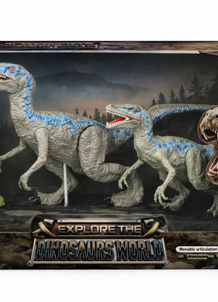 Dinosaurier-Modellset mit beweglichen Figuren & Pflanzen-Zubehör