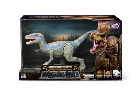 DINOSAURS WORLD Dino-Figuren Set: Velociraptor & Giganotosaurus (beweglich)