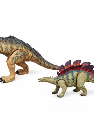 Dinosaurier-Figuren Set mit 2 beweglichen Dinos & Pflanzen-Zubehör