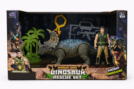 Dinosaur Rescue Set – Dino-Spielset mit Figur & Dschungel-Zubehör (sortiert)