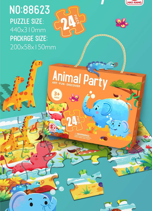 Buntes Tierpuzzle für Kleinkinder aus stabiler Pappe