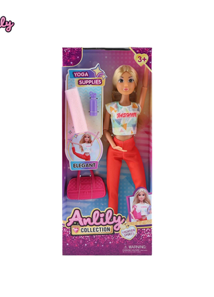 Elegante Modepuppe mit Yoga-Zubehör für Kinder ab 3 Jahren