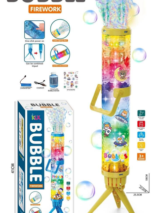 Leuchtende Gatling-Bubble-Gun mit Stativ