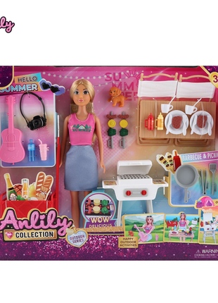 Sommerliche Anlily Puppe mit Grill-Set für Outdoor-Spaß