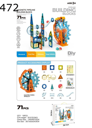 Magnetische Pipeline-Bausteine mit Riesenrad