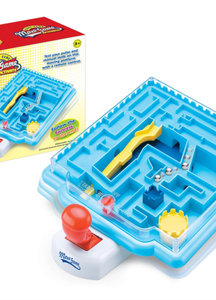 Blaues Labyrinth-Spiel mit Steuerknopf