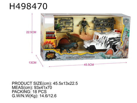 Abenteuerliches Dino-Action-Set mit Fahrzeug
