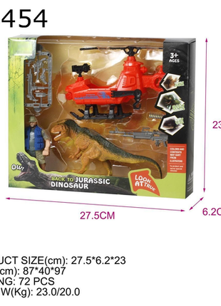 Jurassic Abenteuer Set mit Dinosaurier & Helikopter