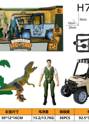 Abenteuerliches Dinosaurier-Jeep-Spielset