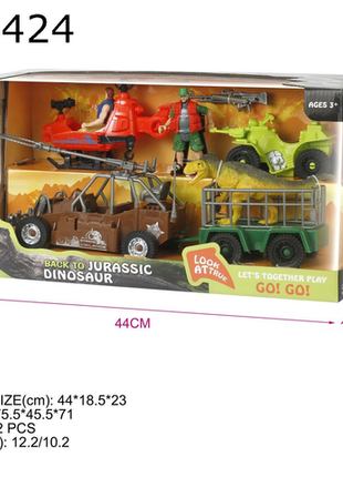 Abenteuer-Spielset Jurassic Dinosaurier mit Fahrzeugen