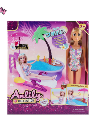 Sommerliche Anlily-Puppe mit Pool-Set