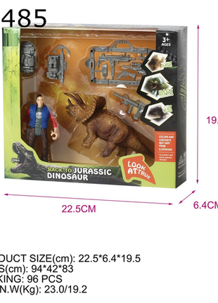 Jurassic Abenteuer Set mit Triceratops und Forscher