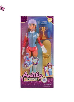 Anlily Ski Mädchen Puppe mit Snowboard Zubehör
