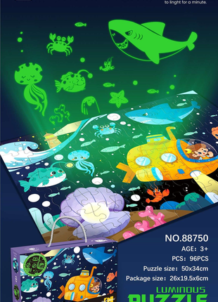 Leuchtendes Unterwasserpuzzle mit 96 Teilen
