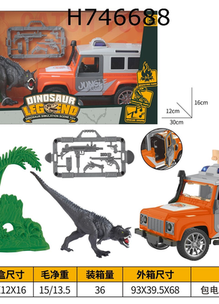 Abenteuerliches Dinosaurier Spielset mit Geländewagen