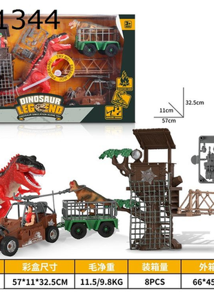 Abenteuerliches Dinosaurier-Spielset mit Fahrzeug und Figuren