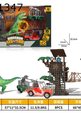 Abenteuer Spielset mit Dinosaurier und Jeep