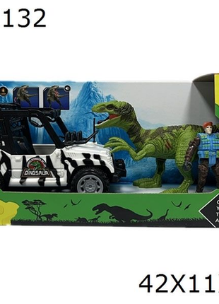 Abenteuer-Dinosaurier-Set mit Geländewagen