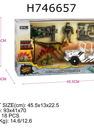 Abenteuerliches Dinosaurier-Set mit Fahrzeug