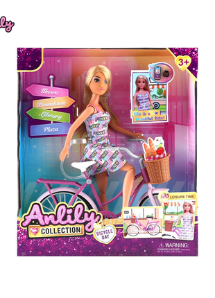 Stylische Anlily Puppe mit Fahrrad & Zubehör