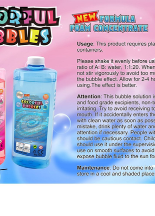 Bunte Blasenkonzentrat-Lösung 1000ml für Riesenspaß