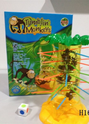 Lustiges Affen-Fallspiel mit bunten Stäben