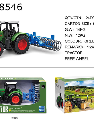 Robuster Spielzeugtraktor mit Freilauf in Grün