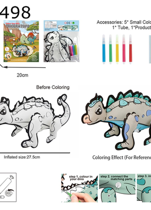Kreatives Dino-Malset mit aufblasbarem Triceratops