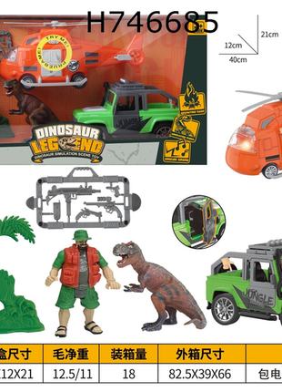 Abenteuerliches Dinosaurier-Spielset mit Helikopter