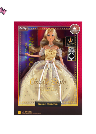 Klassische Ankleidepuppe mit Goldkleid, 11,5 Zoll