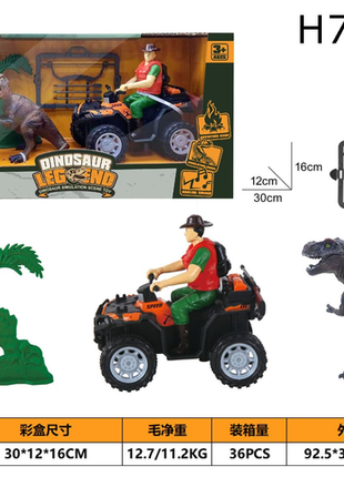 Abenteuerliches Dinosaurier Quad Set mit Figuren