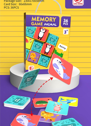 Buntes Tier-Memoryspiel für Kinder ab 3 Jahren