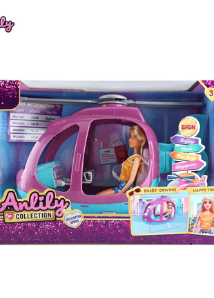 Leuchtender Helikopter mit Puppe – Anlily Spielset